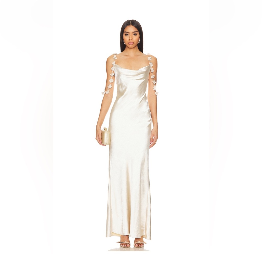 Self-portrait Flower Maxi Dress Champagne